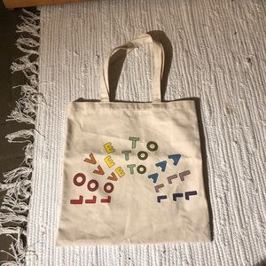 Madewell canvas bag, “love to all”!!